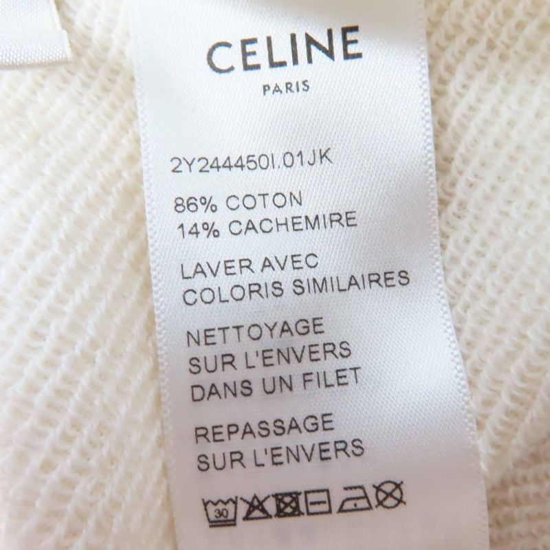 Celine 2y244450i Cotton Cashmere Anchor Print Long Sleeve Sweatshirt Off White