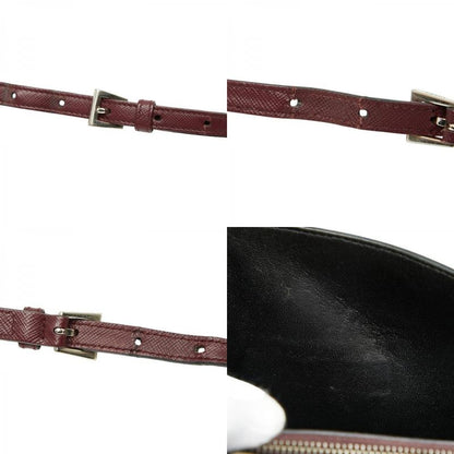 Prada Handbag Shoulder Bag 2WAY Bordeaux Wine Red Saffiano Leather Women Prada