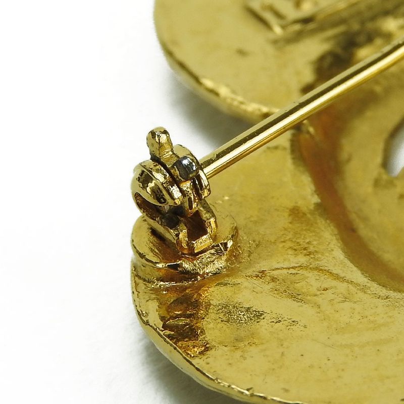 Chanel Coco Mark Brooch Accessories Flower Plated Gold Small Box Accessories