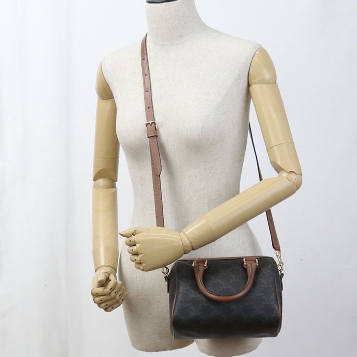 Celine Small 2WAY Triomphe Canvas 113772cas.04lu Mini Boston Triomphe Canvas