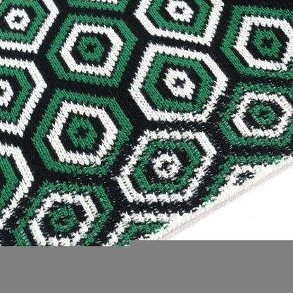 Prada 2022 Umb429 30% Cashmere Mockneck Jacquard Knit With Triangle Patch Green