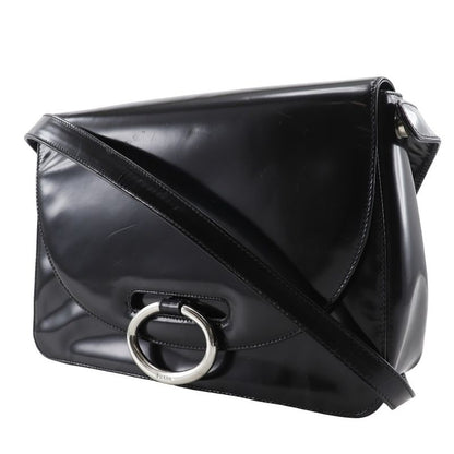Prada One Shoulder Patent Leather Black Women's Shoulder Bag