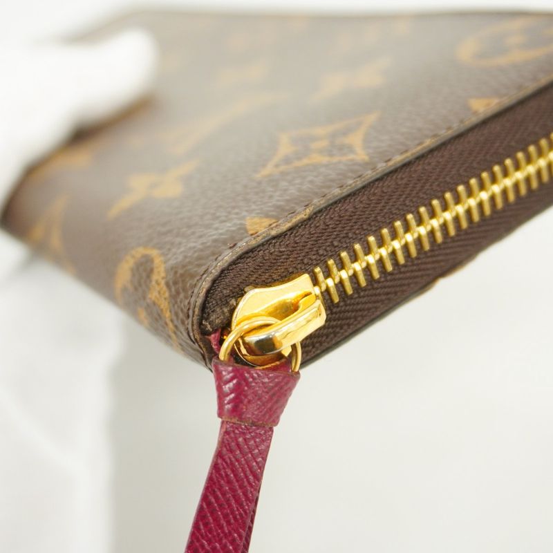 Louis Vuitton Long Wallet Monogram Portefeuille Cles Mance M60742 Fuchsia Ladies