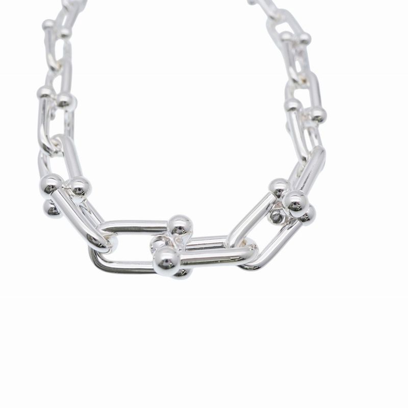 Tiffany & Co Hardware Graduated Link Necklace 1068g Silver 925 Accessory