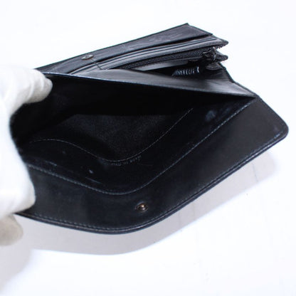 Chanel New Travel Line Leather X Nylon Black Wallet Black A15788