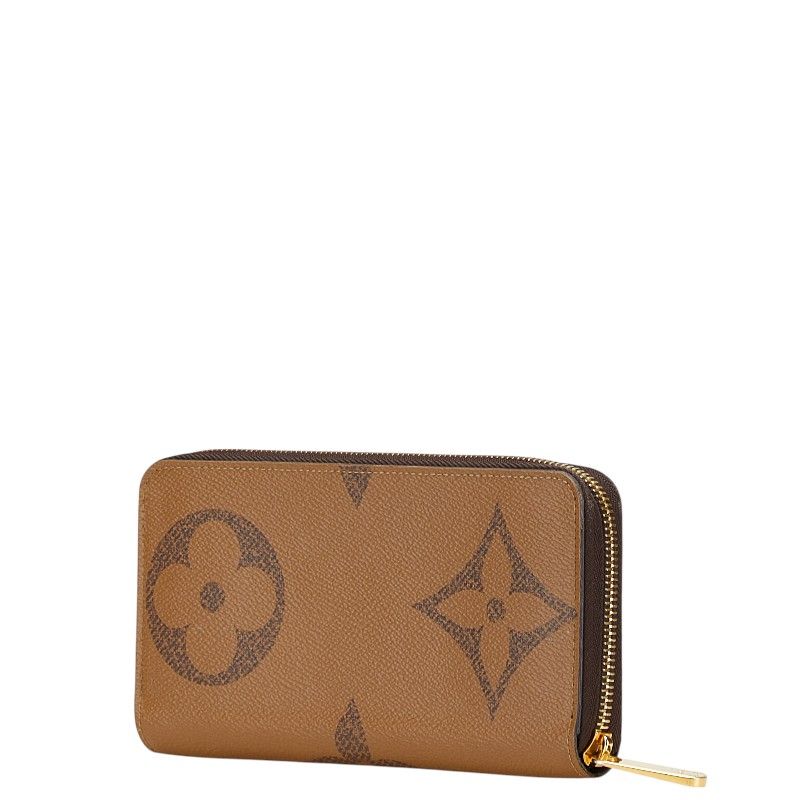 Louis Vuitton Monogram Giant Reverse Round Zipper Long Wallet M69353 Brown PVC