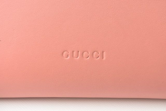 Gucci Long Wallet Round Zipper GG Marmont Ribbon Pink