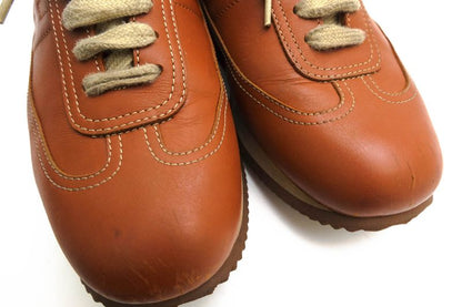 Hermes Shoes Sneakers Shoes Low Cut Ladies Women Leather Genuine Brown Quick H