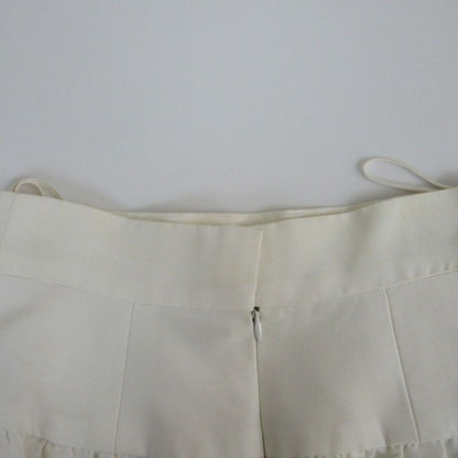 16ss Chanel Flower Print Gathered Skirt Bottoms White Half Length Size 34