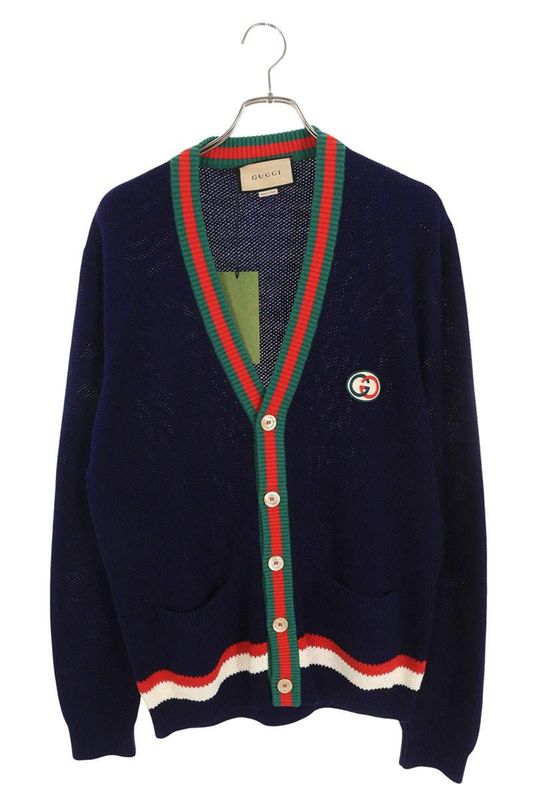Gucci 752251 Xkc9o Cotton Cardigan With Logo Patch Men's M