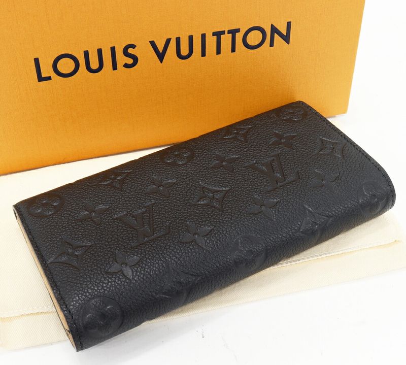 Louis Vuitton Zipper Long Wallet With Coin Purse Monogram Empreinte Noir Black