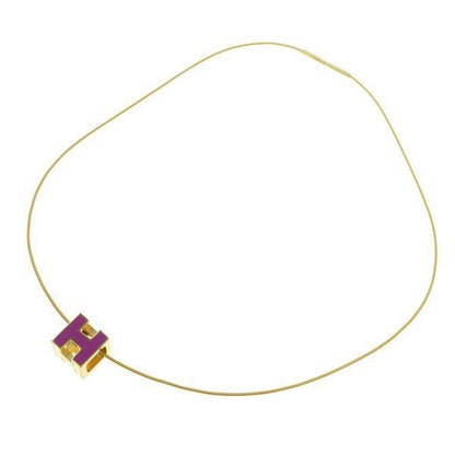 Hermes Cage de Ash Cube Necklace Gold Plated