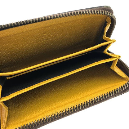 Gucci - 474296 Taiga - Head GG Supreme Round Zipper Coin Case - Brown Gold -