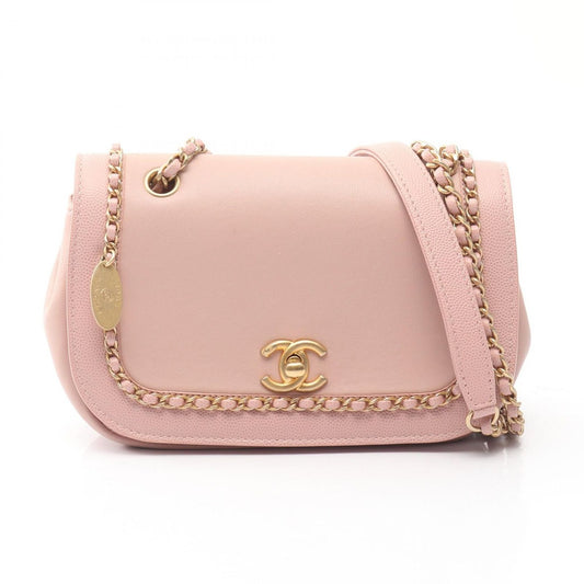 Chanel Shoulder Bag Chain Around Flap Pink Lambskin