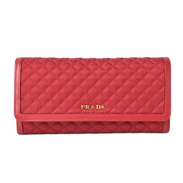 Prada Long Wallet with Pass Case 1 M1132 Quilted Nylon