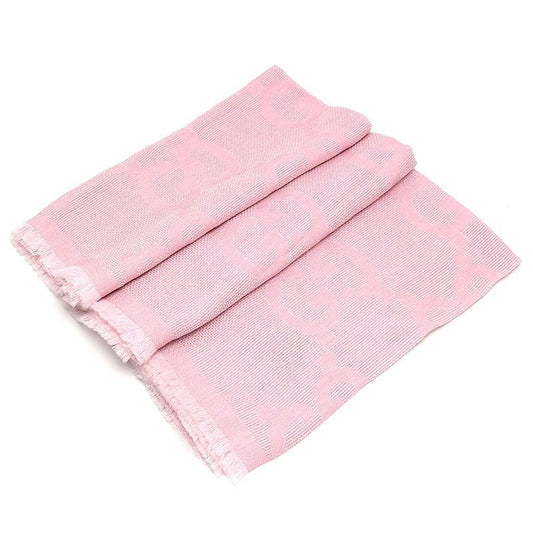 Gucci Shawl Scarf Wool Silk Pink