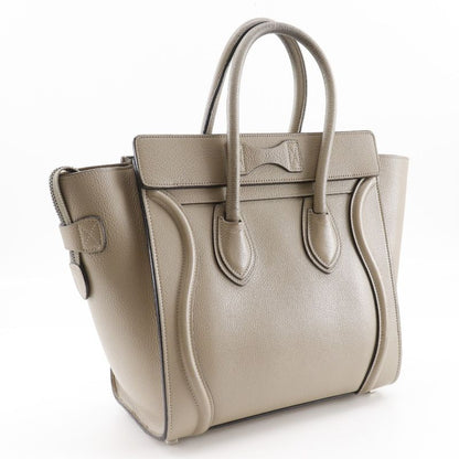 Celine Luggage Micro Shopper Leather Beige Women's Handbag