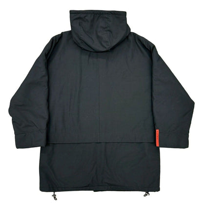 Prada Sports Logo Polyester Spandex Hooded Zip Up Jumper Jacket Black — view 2