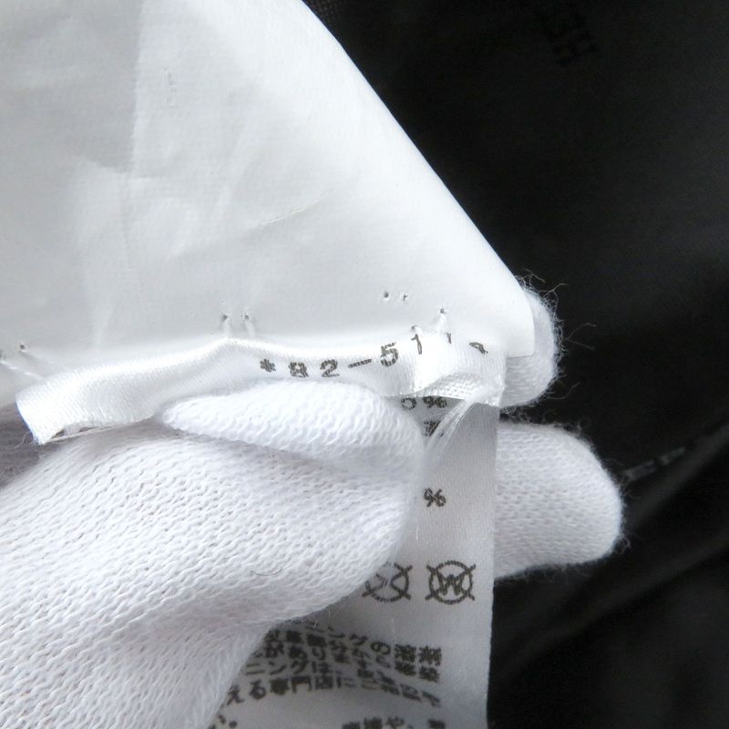 Hermes Super 100s Wool Partially Lamb Leather Double Breasted Chester Coat Gray