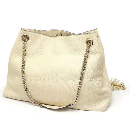 Gucci Soho Semi Shoulder Bag 536196 Leather Cream Fringe