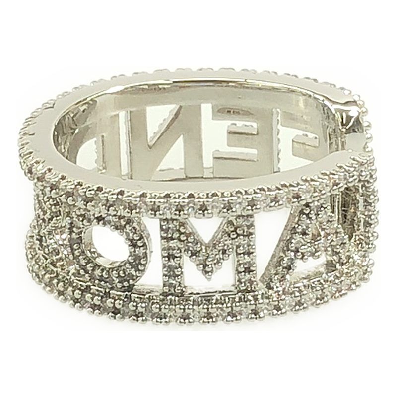 Fendi - Logo Pave Ring Rhinestone Ear Cuff - Silver - Women