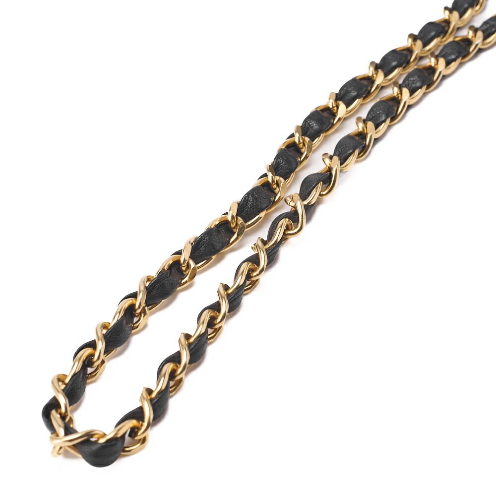 Chanel Chain Shoulder Bag Matelasse Push Lock Lambskin Black Gold Hardware