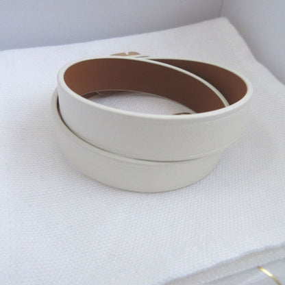 Christian Dior 30 Montaigne B1760 M Size Leather Ivory White Double Bracelet