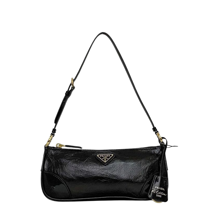 Prada Semi Shoulder Bag Black NERO Reedition2002