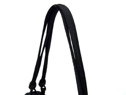 Rare Prada B8698 Nylon And Wool Handbag Tote Bag Women's Black Be6443