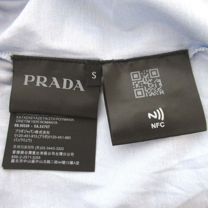 23AW Prada Chest Logo Embroidery Short Sleeve T-shirt Cut And Sewn Ujn884 Size