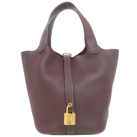 Hermes Picotin Lock PM Rouge Cellier Gold Hardware Handbag Taurillon Women
