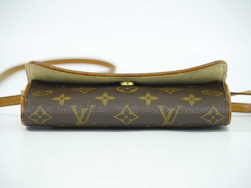 Authentic Louis Vuitton LV Pochette Twin PM Monogram 2WAY Shoulder Bag Brown