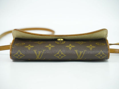 Authentic Louis Vuitton LV Pochette Twin PM Monogram 2WAY Shoulder Bag Brown