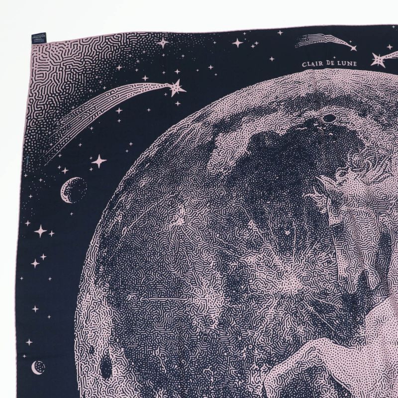 Hermes Carre Geant Clair DE LUNE Cles De Lune Cashmere Silk Large Scarf /