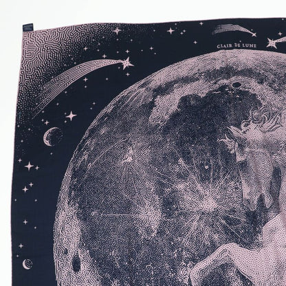 Hermes Carre Geant Clair DE LUNE Cles De Lune Cashmere Silk Large Scarf /