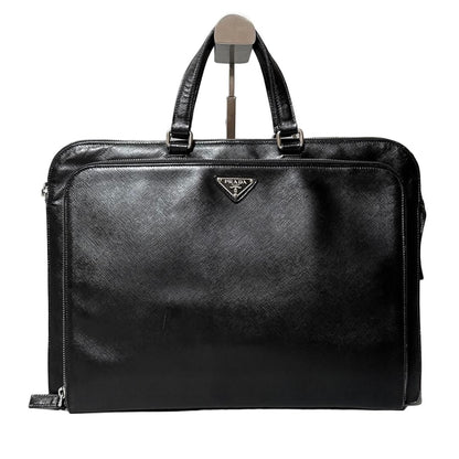 Prada Saffiano Business Briefcase Black