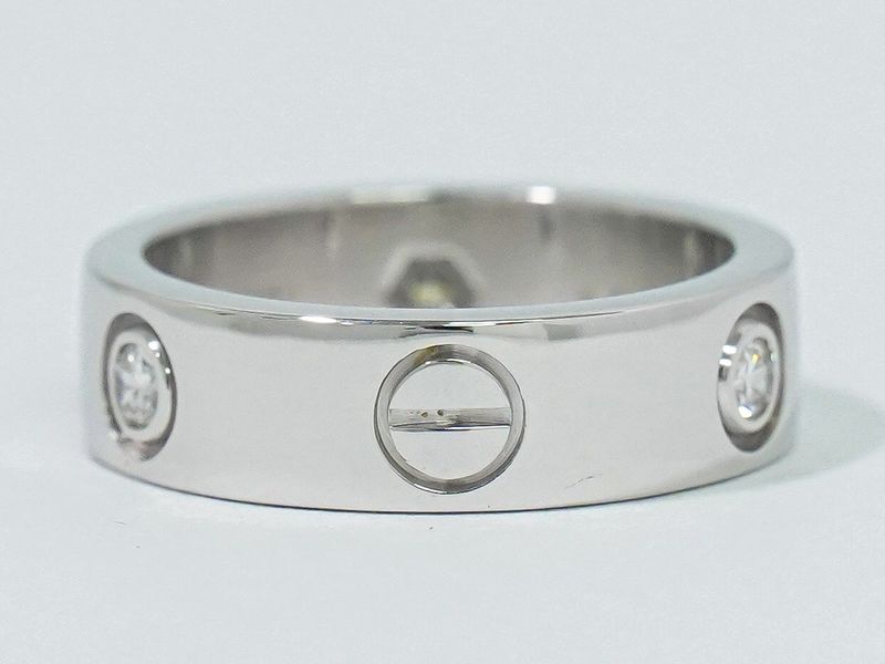 Authentic Cartier Love Diamond 3P 750 WG Ring 51 11 White Gold Accessories