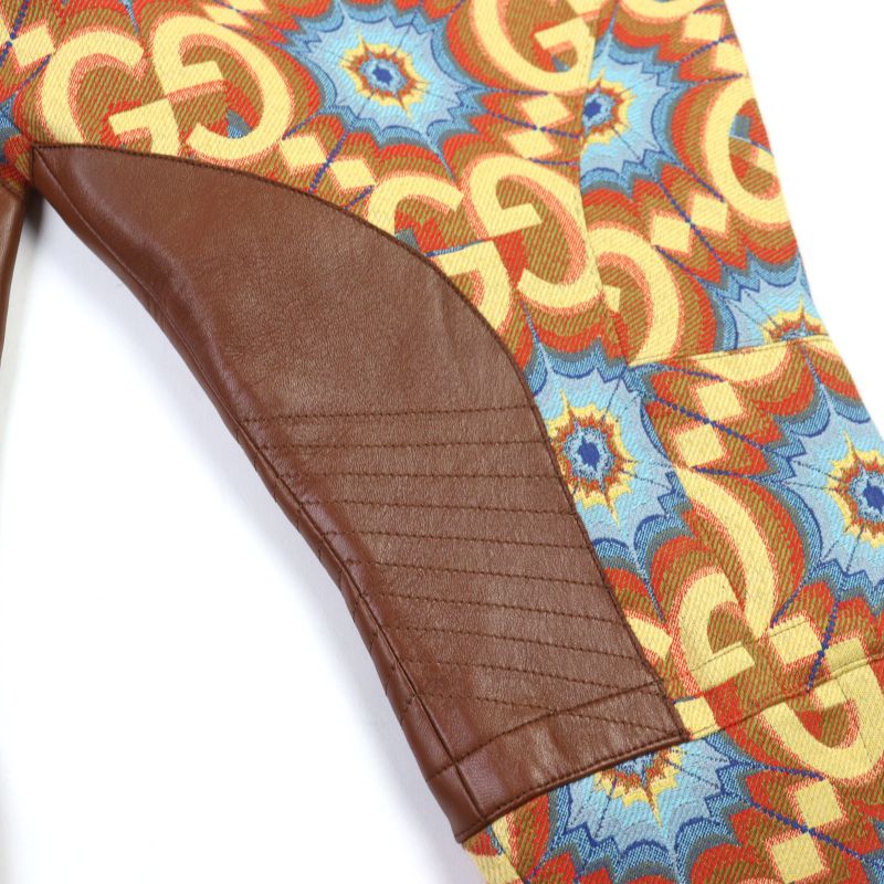 Gucci 675277 Z8asy GG Kaleidoscope Equestrian Inspired Lambleather Used Pants