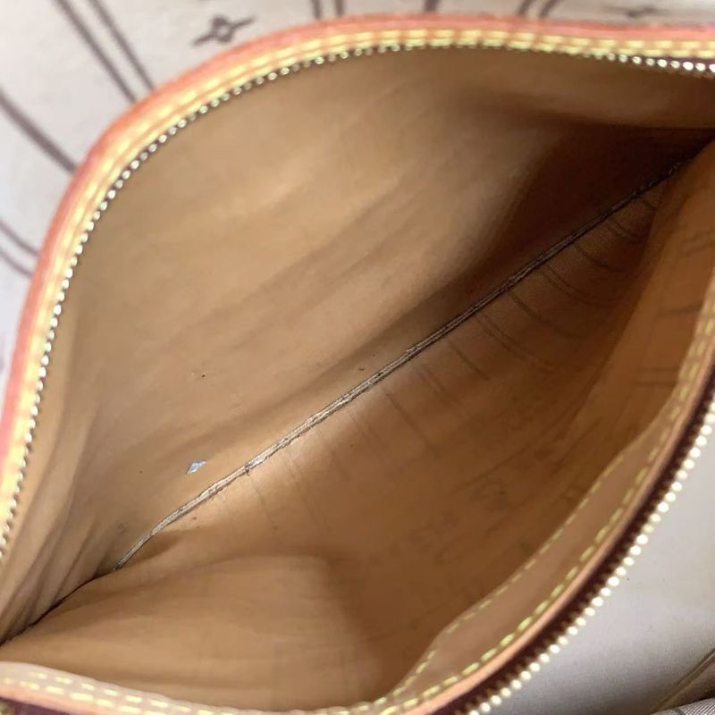 Louis Vuitton Neverfull MM Monogram Leather X PVC Brown Tote Bag Gold M40156