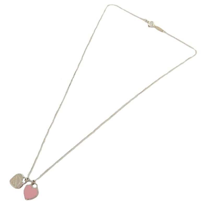 Tiffany & Co Tiffany & Co Return To Double Heart Pink Necklace Sv925 26g