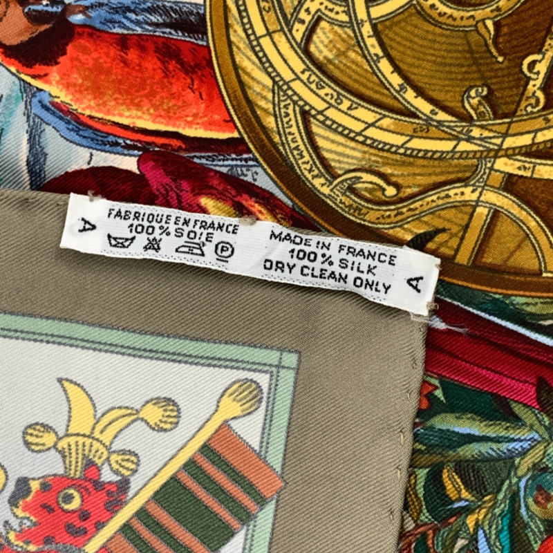 Hermes Carre 90 Scarf Les Ameriques Americas Columbus Silk Multicolor