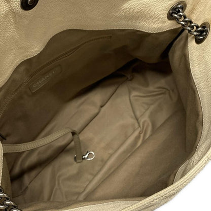 Chanel Tote Bag Matelasse Beige Chain Shoulder/vintage Silver Hardware