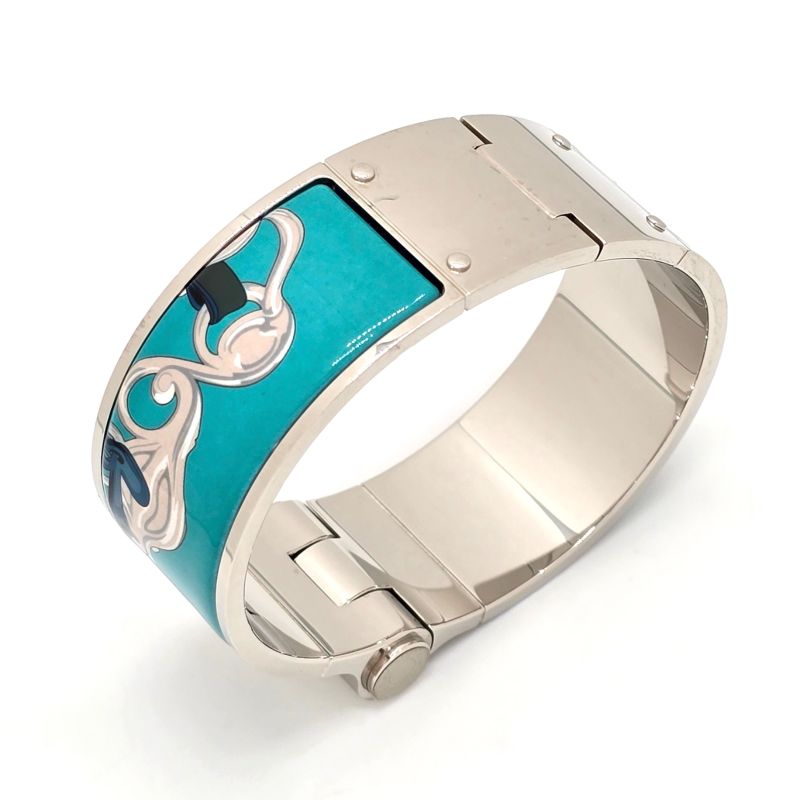Hermes Enameled Bracelet Charnière GM Bangle Wrist Circumference Approx 18cm