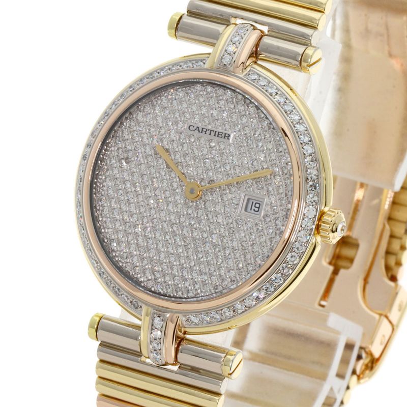 Cartier VLC Louis Cartier Vendome LM Diamond Wristwatch 18K Yellow Gold 18K