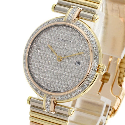 Cartier VLC Louis Cartier Vendome LM Diamond Wristwatch 18K Yellow Gold 18K
