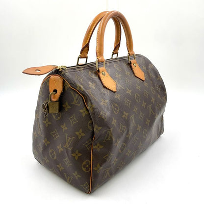 Louis Vuitton Speedy 30 Monogram Leather X PVC Brown Handbag Gold N41370