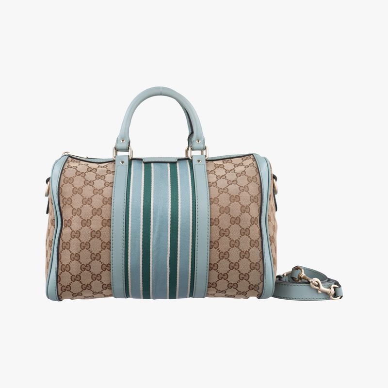 Guccisherry Line Blue And Beige And Multi-colored Canvas And Leather 247205e0131