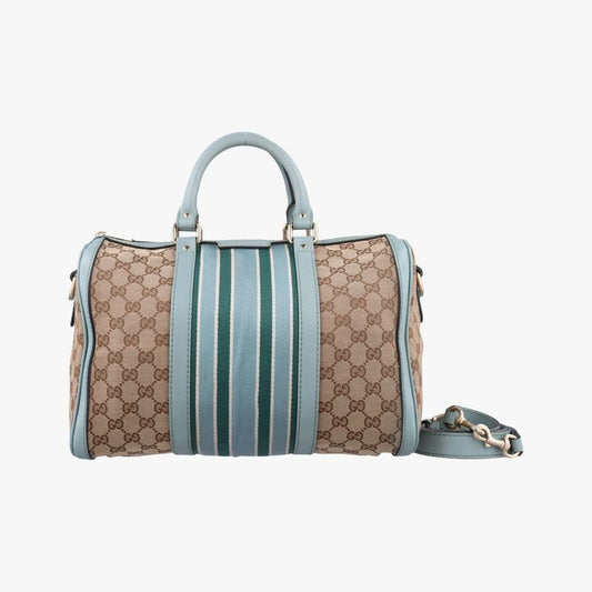 Guccisherry Line Blue And Beige And Multi-colored Canvas And Leather 247205e0131