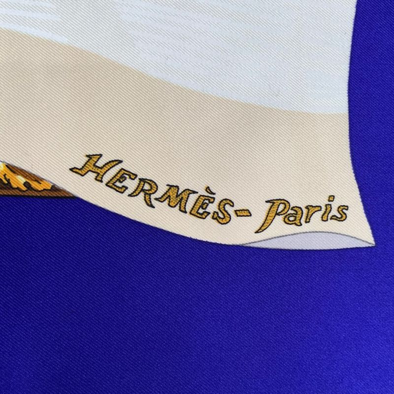 Hermes Carre 90 Souvenirs De Paris Memories Of Paris Blue And Red Eiffel Tower