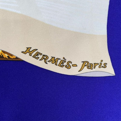 Hermes Carre 90 Souvenirs De Paris Memories Of Paris Blue And Red Eiffel Tower